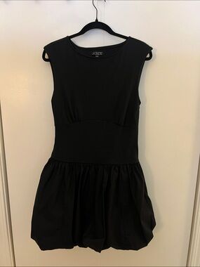 J. Crew Black Cap-Sleeve Mini Dress